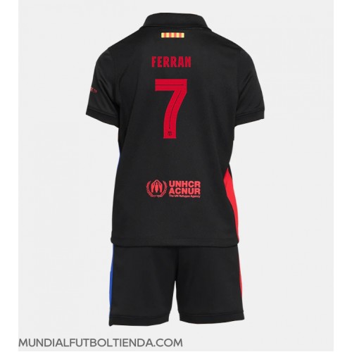 Camiseta Barcelona Ferran Torres #7 Segunda Equipación Replica 2024-25 para niños mangas cortas (+ Pantalones cortos)